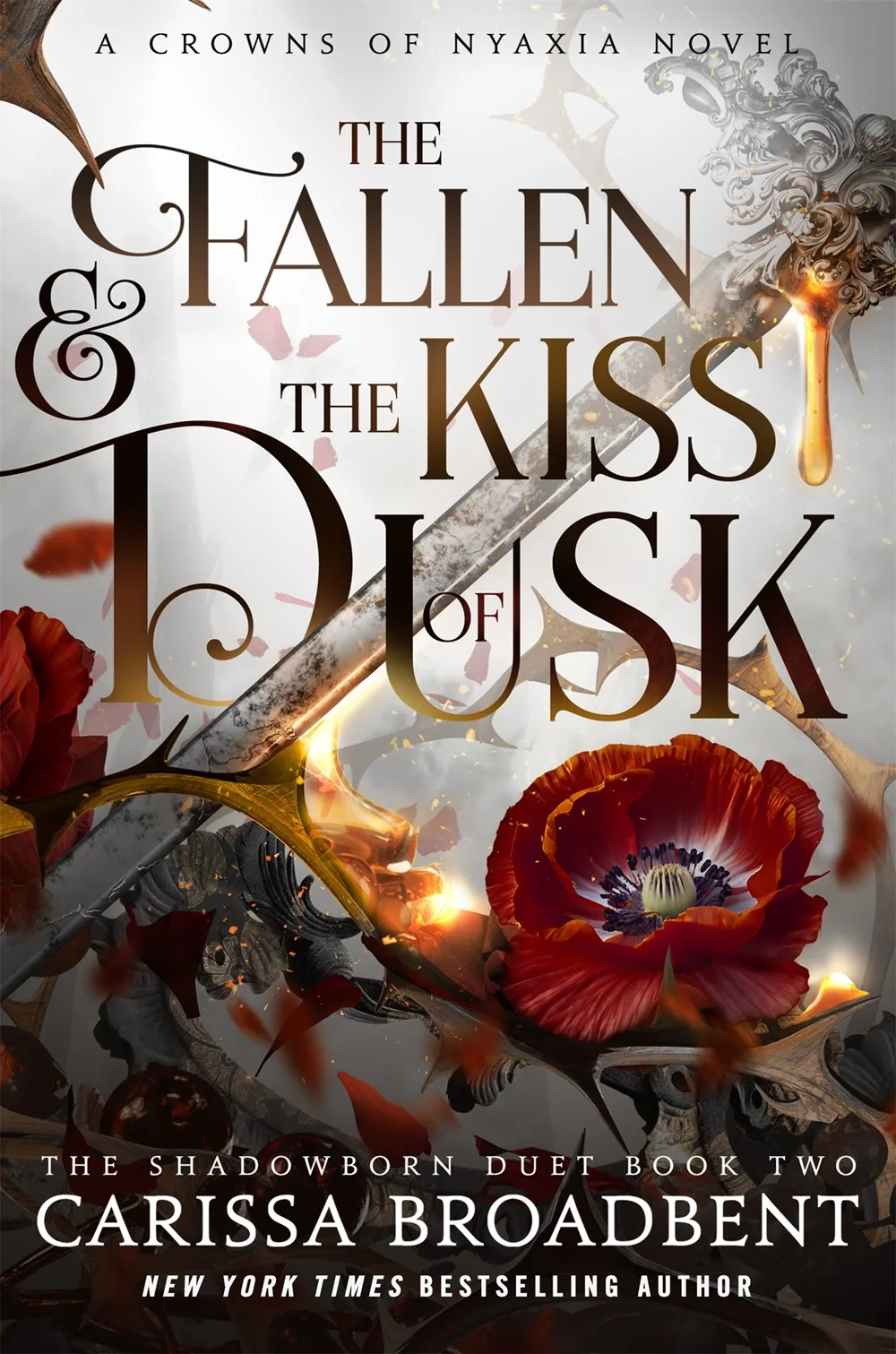Portada de The Fallen and the Kiss of Dusk, de Carissa Broadbent