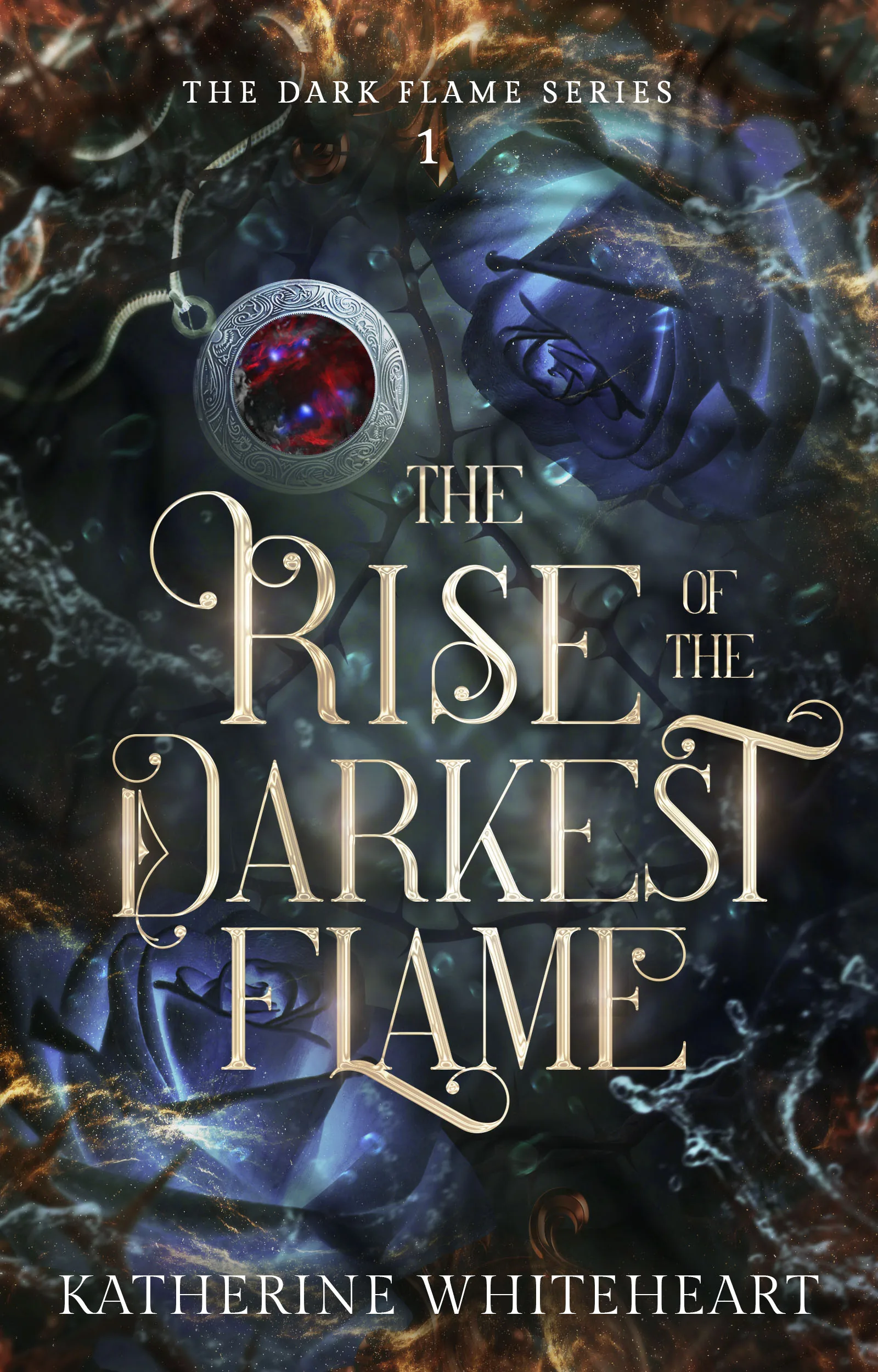 Portada de The Rise of The Darkest Flame, de Katherine Whiteheart